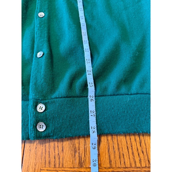 Vtg Izod Green Cardigan Sweater Mens Size Large Button Up V Neck Distressed - Picture 6 of 7